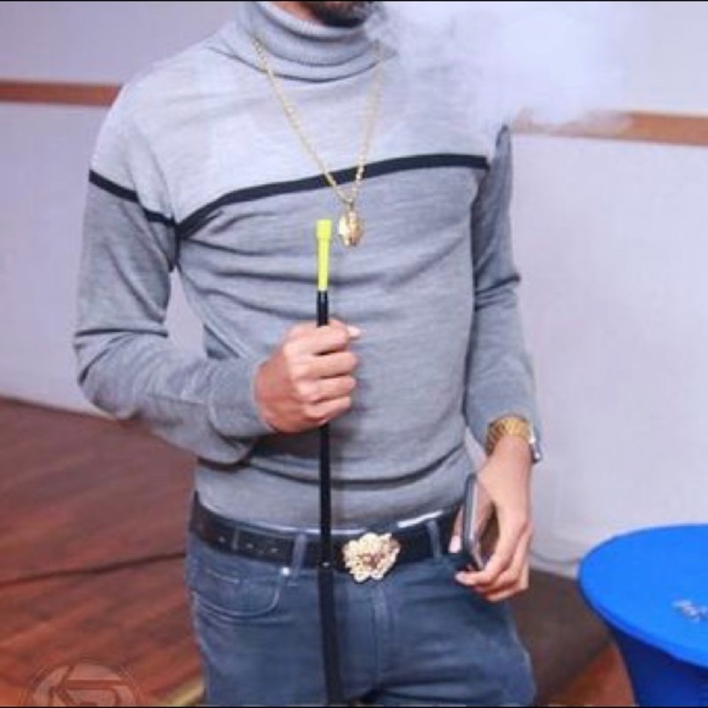 Quilted turtle neck